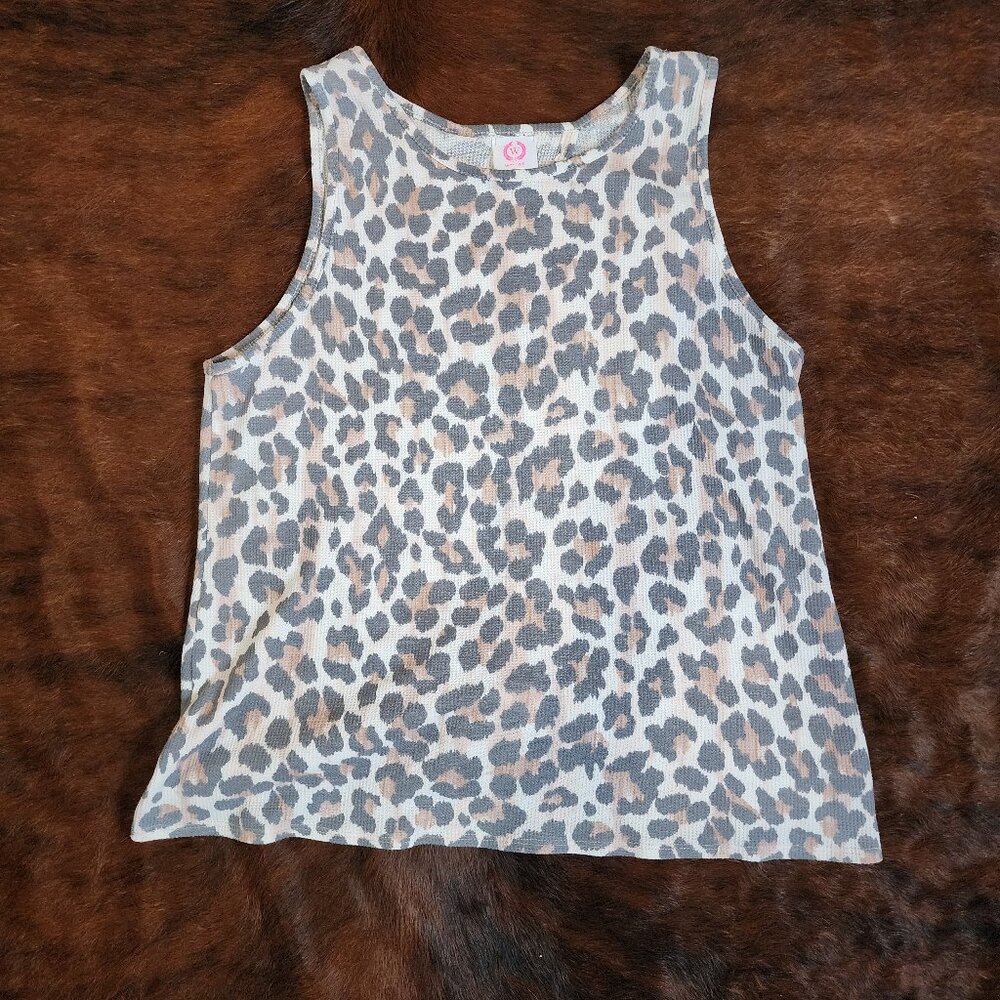 Women's Tie Back Leopard Tank Top